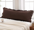 Merryword Dark Brown Body Pillow Cover 20x54inches Chocolate Long Pillowcase Ruffled Body Pillowcases Cute Pillowcase Pillow Sham (1 Body,…