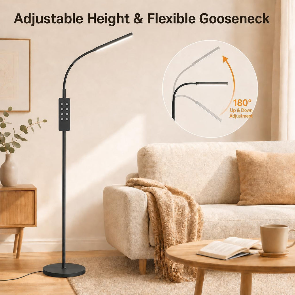 Wio-Mio Floor Lamps, RGB Color Changing Dimmer Bright LED Floor Lamp with Stepless Adjustable 3000K-6000K, Smart Remote Control Modern…