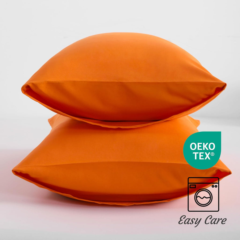 Ntbay Toddler Pillow Cases Set of 2, 2 Pack Brushed Microfiber 14x20 Pillow Cases, Soft, Wrinkle, Fade, Stain Resistant Orange Pillow Cases…