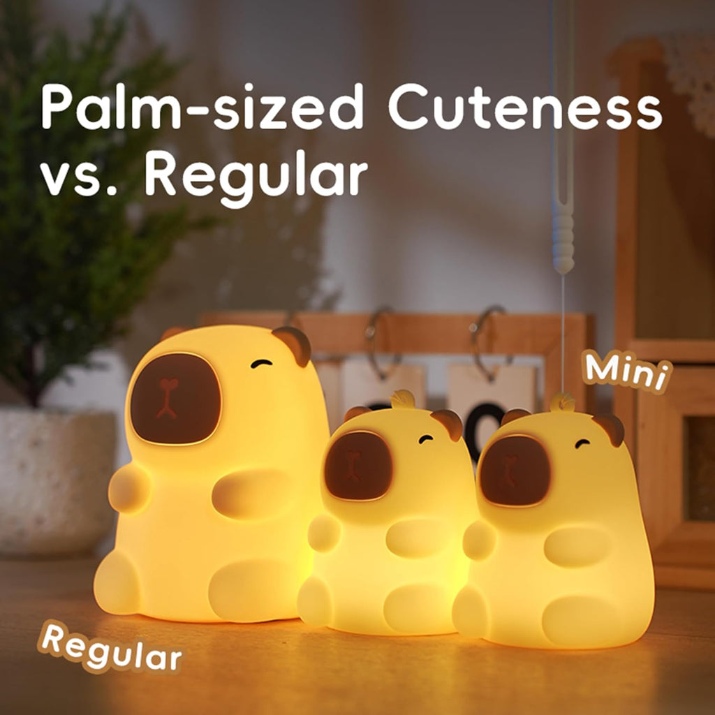 Mini Capybara Night Light, 7 Colors Dimmable Bedside Lamp, Touch Control Night Lamp, Used for Camping Party Room Decor (Mini Capybara)