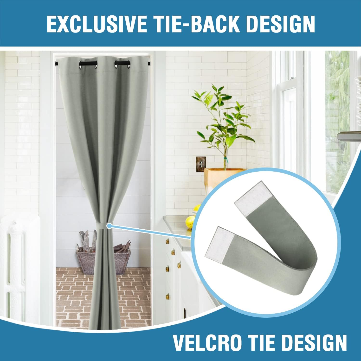 H.VERSAILTEX Doorway Curtain Blackout Closet Door Curtain Room Divider Window Treatment Curtain for Bedroom Thermal Insulated P…