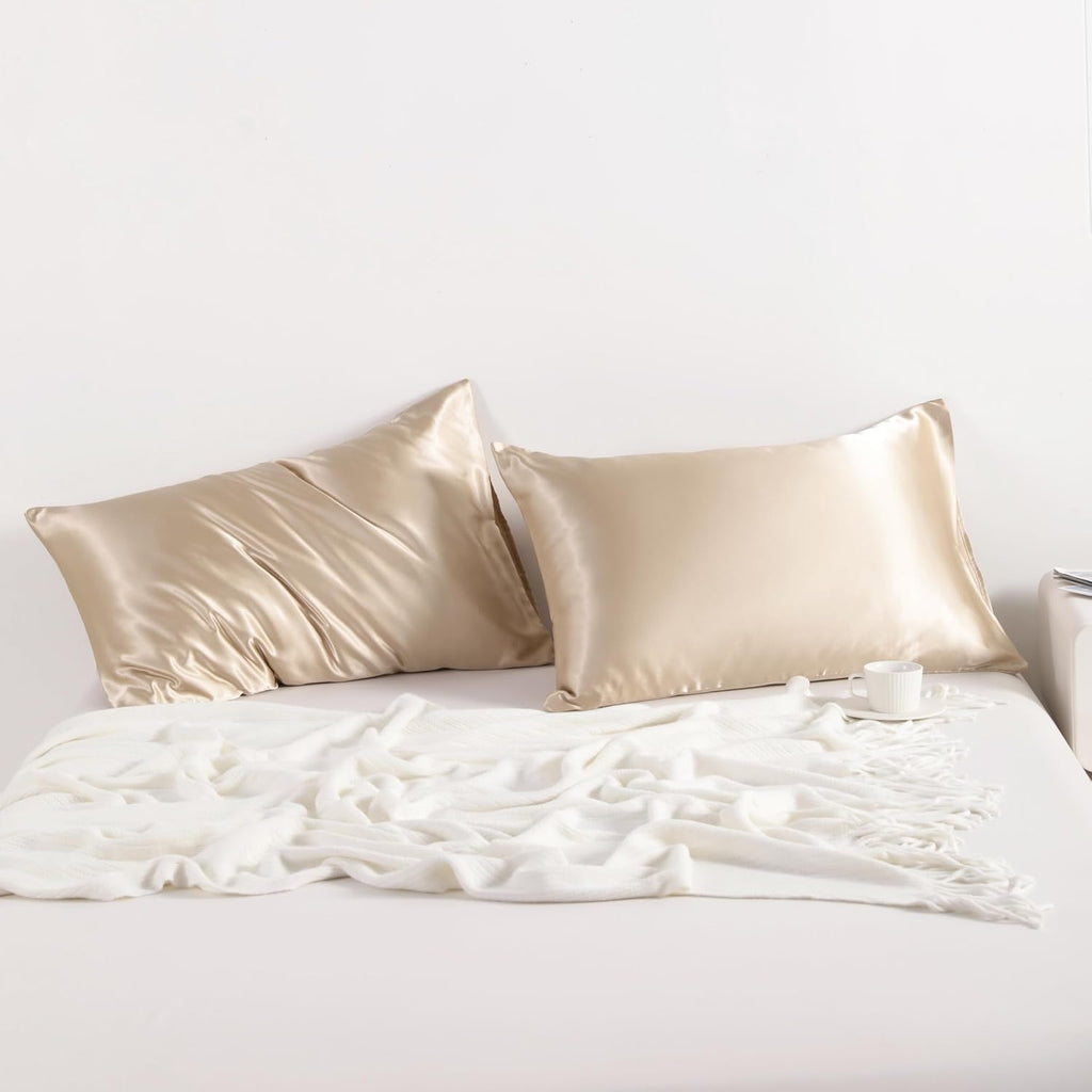 Ntbay 2 Pack Satin King Pillowcases for Hair and Skin, Luxurious and Silky Pillow Cases with Envelope Closure, 20x40 Inches, Taupe 2 Pack 4…