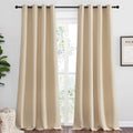 Nicetown Bedroom Room Darkening Curtains, Biscotti Beige, 1 Pair, 55 inches by 102 Inch, Triple Weave Microfiber Grommet Top Thermal Insula…