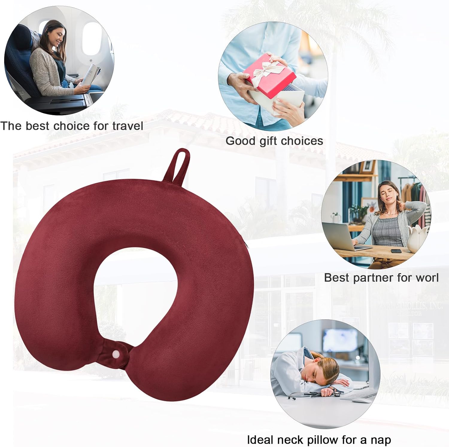 Gosider Travel Neck Pillow Memory Foam U Shape Neck Pillow for Travel Pillow Comfortable Head Neck Support Airplane Pillow for Traveling Ca…