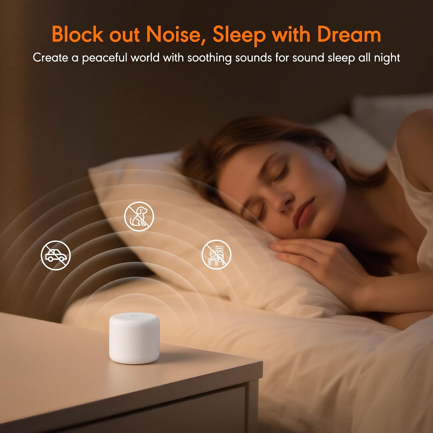 White Noise Sound Machine, Portable White Noise Machine for Sleeping with 18 Soothing Sounds, Timer & Memory Function, for Baby Adults…