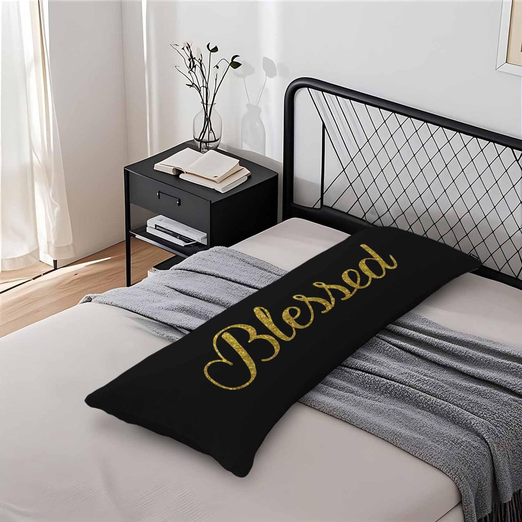 Body Pillowcases with Zipper Blessed, Golden Christian Verse Body Pillow Covers Cushion Case 20 X 54 Inch, Bible Quote Outdoor Body…