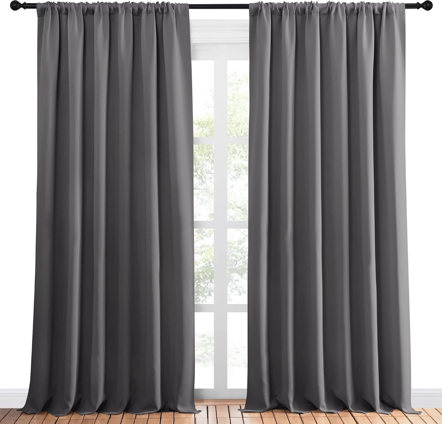 NICETOWN Blackout Curtain Panels for Window - Thermal Insulated Rod Pocket Blackout Drapes/Draperies for Dining Room (2 Panels, W70 x L95…