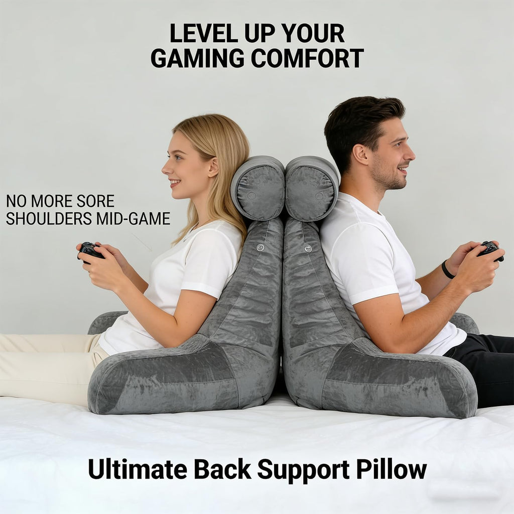 mittaGonG Extra Large Reading Pillow for Sitting in Bed Adult with Detachable Neck Support Cushion & Backrest Pillow for Bed with Arms and…