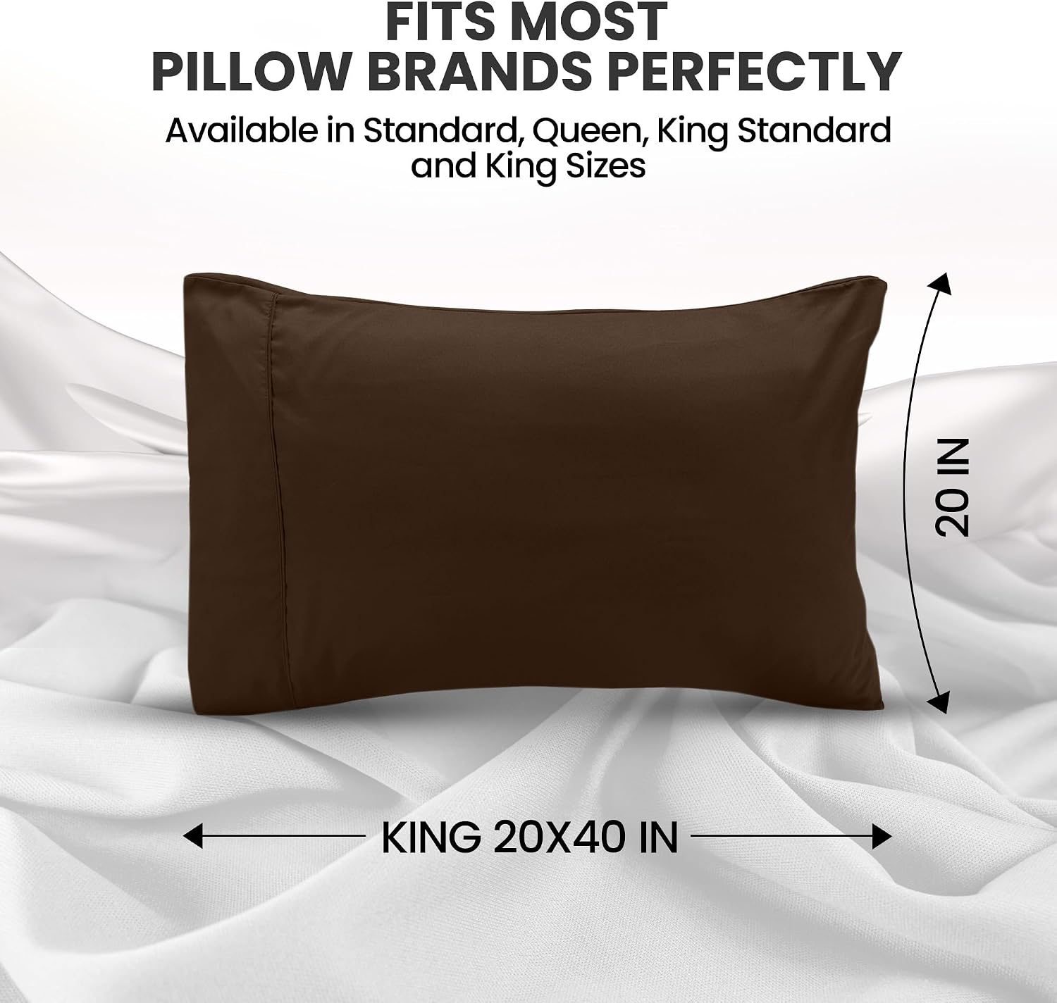 Utopiabedding Utopia Bedding King Pillow Cases - 2 Pack - Envelope Closure - Soft Brushed Microfiber Fabric - Shrinkage and Fade Resistant…