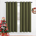 Nicetown Blackout Curtains for Girls Room - Thermal Insulated Solid Grommet Room Darkening Curtains/Panels/Drape for Bedroom (Olive Green,…