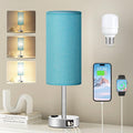 Fenmzee Turquoise Nightstand Table Lamp for Bedroom - 3 Way Dimmable Touch Lamp USB A and C Charging Ports and AC Outlet, Small Lamp for…