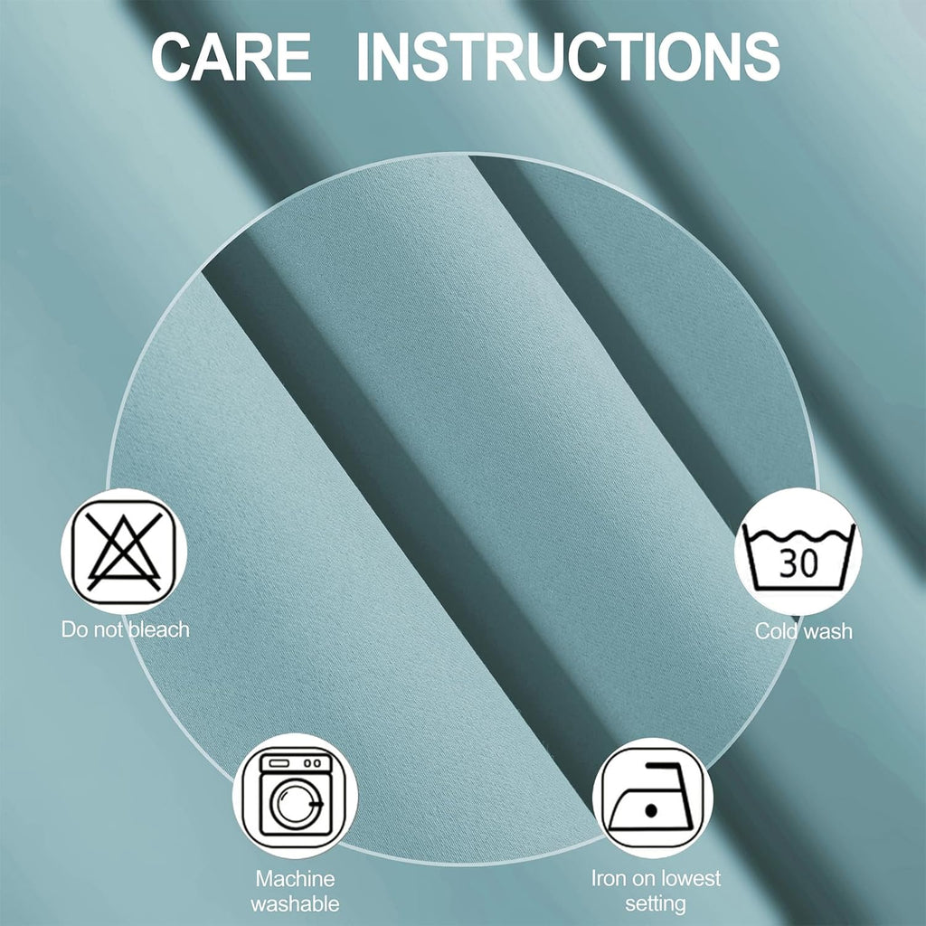 Lemomo Blackout Curtains 52 x 90 inches Long Stone Blue Curtains Set of 2 Panels Thermal Insulated Room Darkening Curtains for Bedroom 90 i…