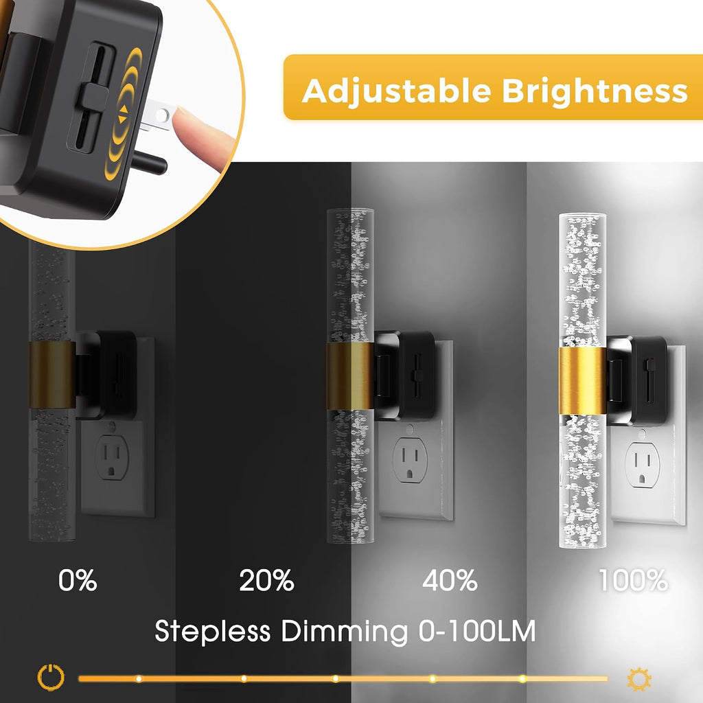 L LOHAS LED Bright Night Light, Night Lights Plug into Wall, 180° Rotating, Daylight White 5000K, Auto Light Sensor, Dimmable Nightlights…