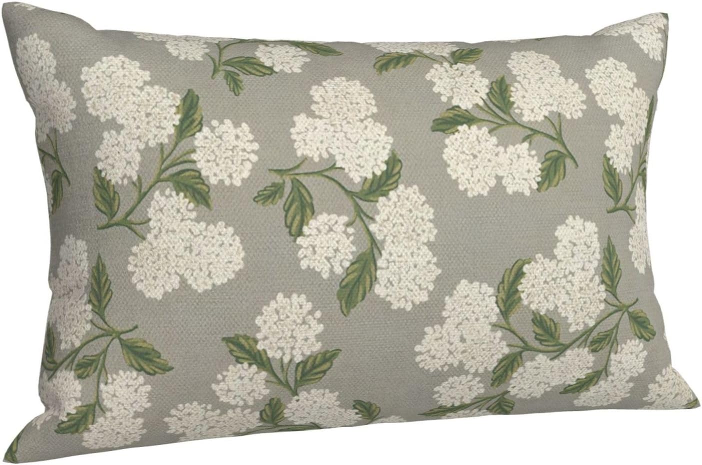 Grey Spring Pillow Covers 12x20 Inch 2 Pcs Gray Green Hydrangea Flower Decor Throw Pillows Vintage Floral Seasonal Summer Outdoor…