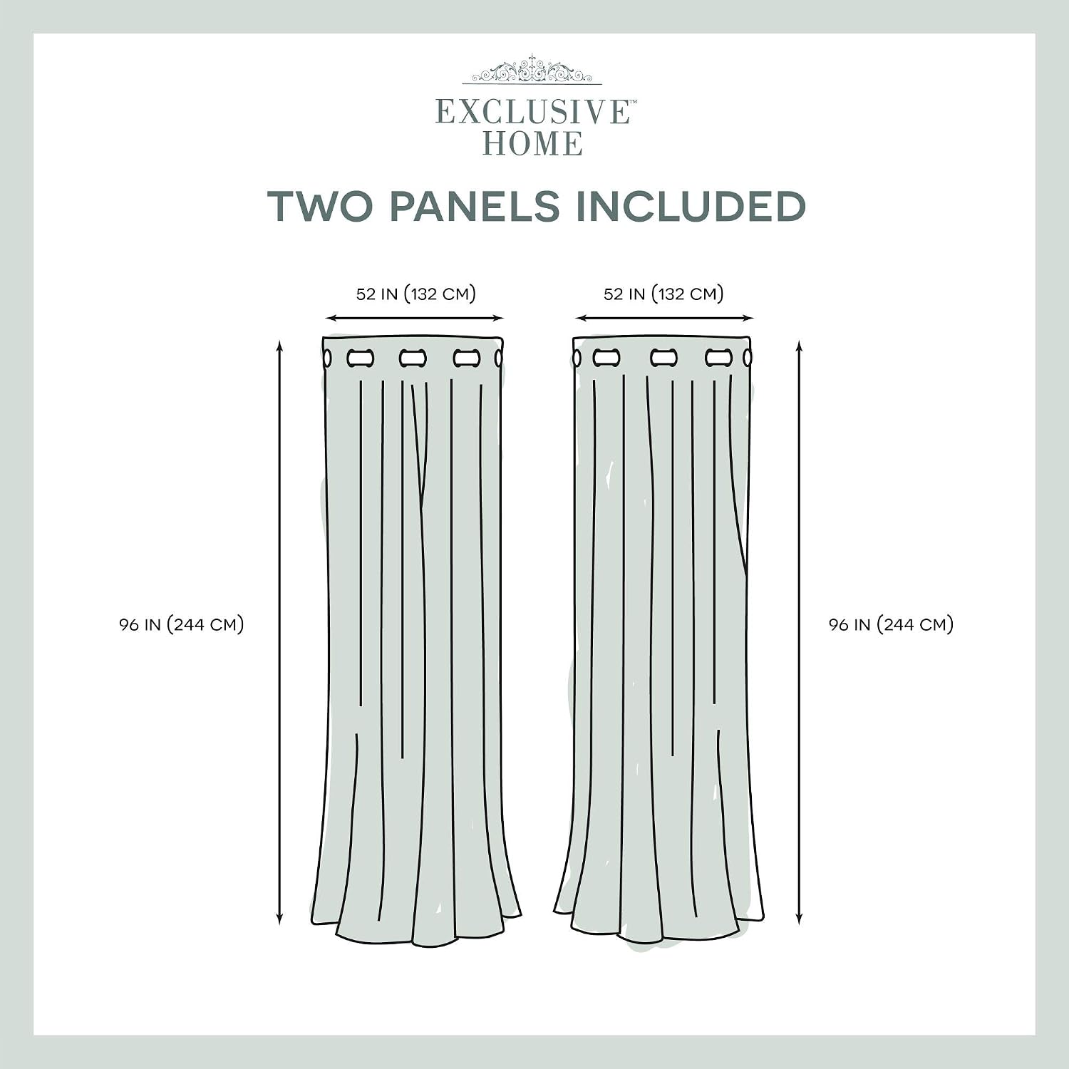 TOWN & COUNTRY LUXE Talia Double Layer Indoor Curtains, Sheer and Room Darkening Blackout, Grommet Top, Energy Efficient, 2-Pack Set…