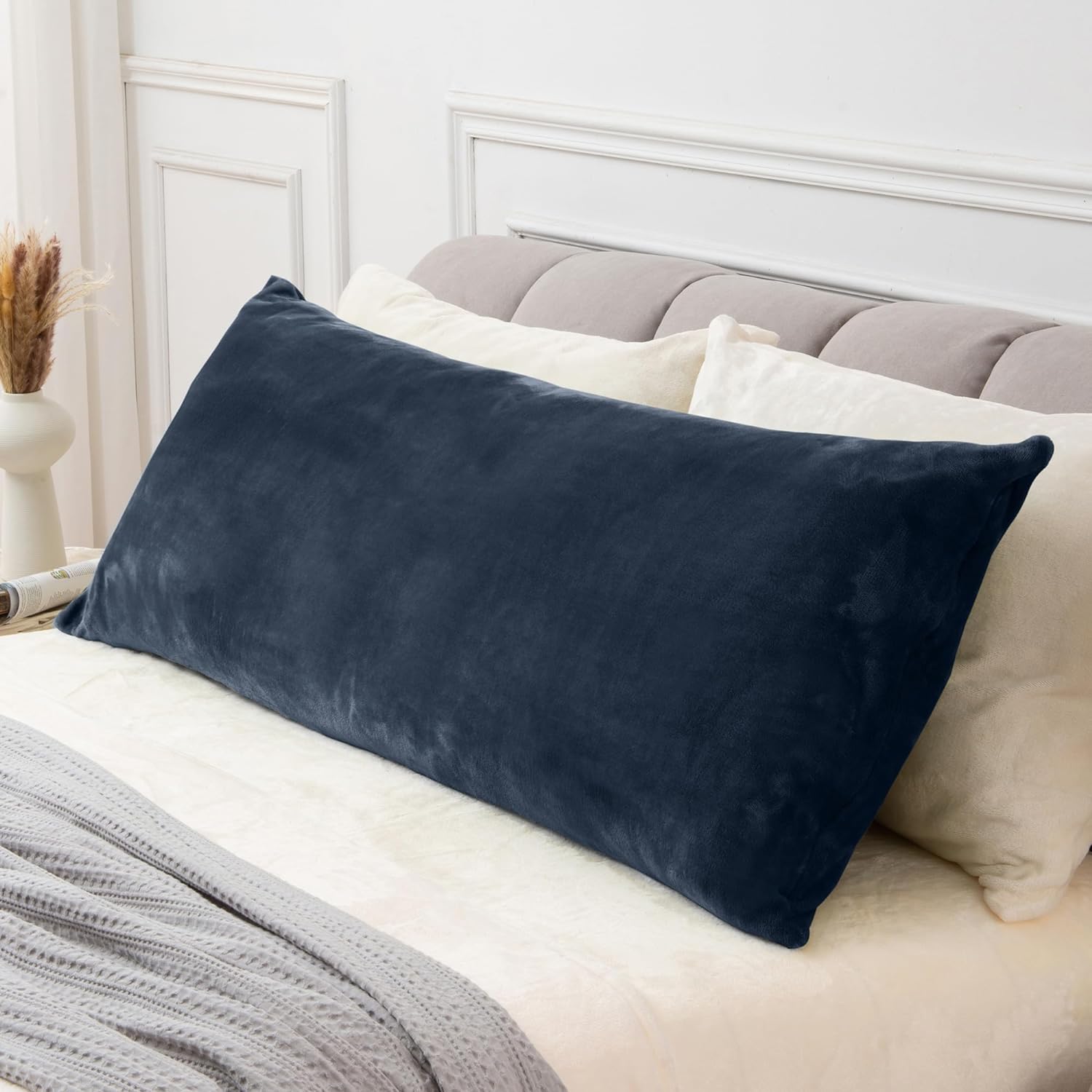Bedelite Body Pillow Cover with Zipper Closure, Super Soft and Cozy Fuzzy Fleece Pillowcase 20 x 54 Inches, Luxury Fluffy Plush Long Body P…