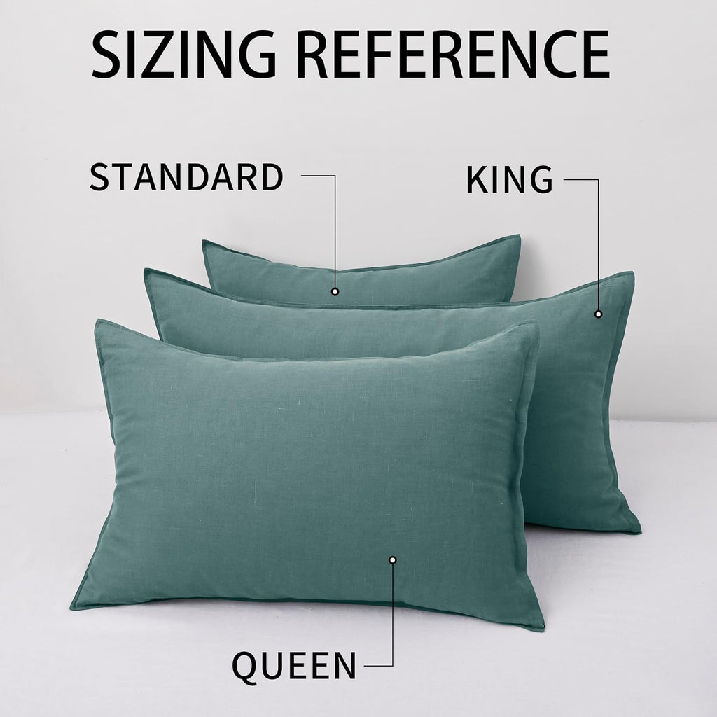 Chuffed Linen Pillow Cases 2 Pack 100% Linen Standard Pillowcases, Breathable and Cooling Washed Pillow Shams with Zipper Closure, 20x26 In…