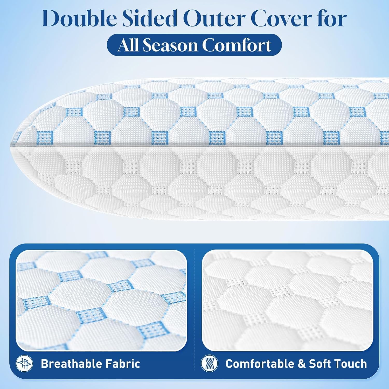 CloudBliss Ultra 2.75” Pillows for Side | Back | Stomach Sleepers, Memory Foam Flat Pillow, Low Profile Sleeper Pillows with Double Si…