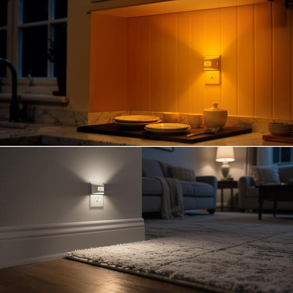 DORESshop LED Night Light[2 Pack], Night Lights Plug into Wall, 3 Color Temperatures Plug in Night Light with Motion Sensor, Dusk to Dawn S…