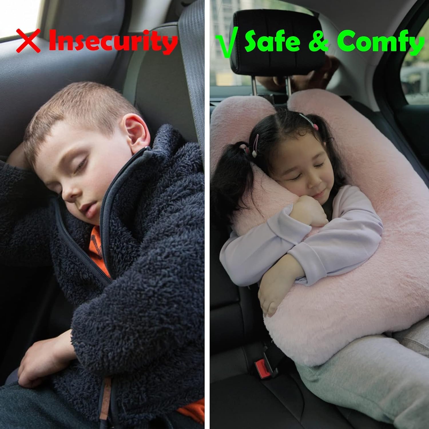 Atablyn-Foryourdailylife Car Pillow - Soft Adult and Child Car Sleeping Neck Head Support H-Shape Travel Pillow Cushion Car Seat Safety Cot…