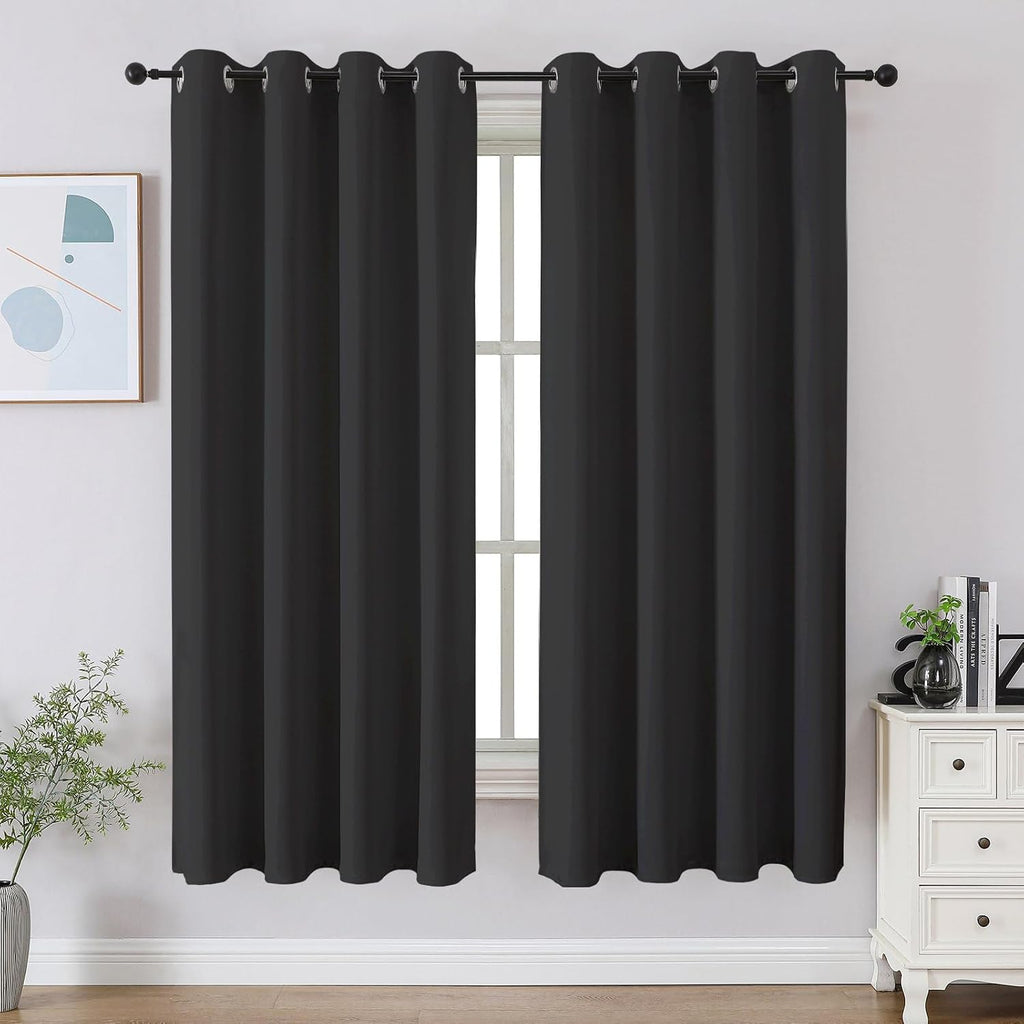 Cucraf Dark Grey Blackout Curtains 54 inch Length 2 Panels Set, Room Darkening Drapes for Living Room Bedroom, Thermal Insulated Light Bloc…
