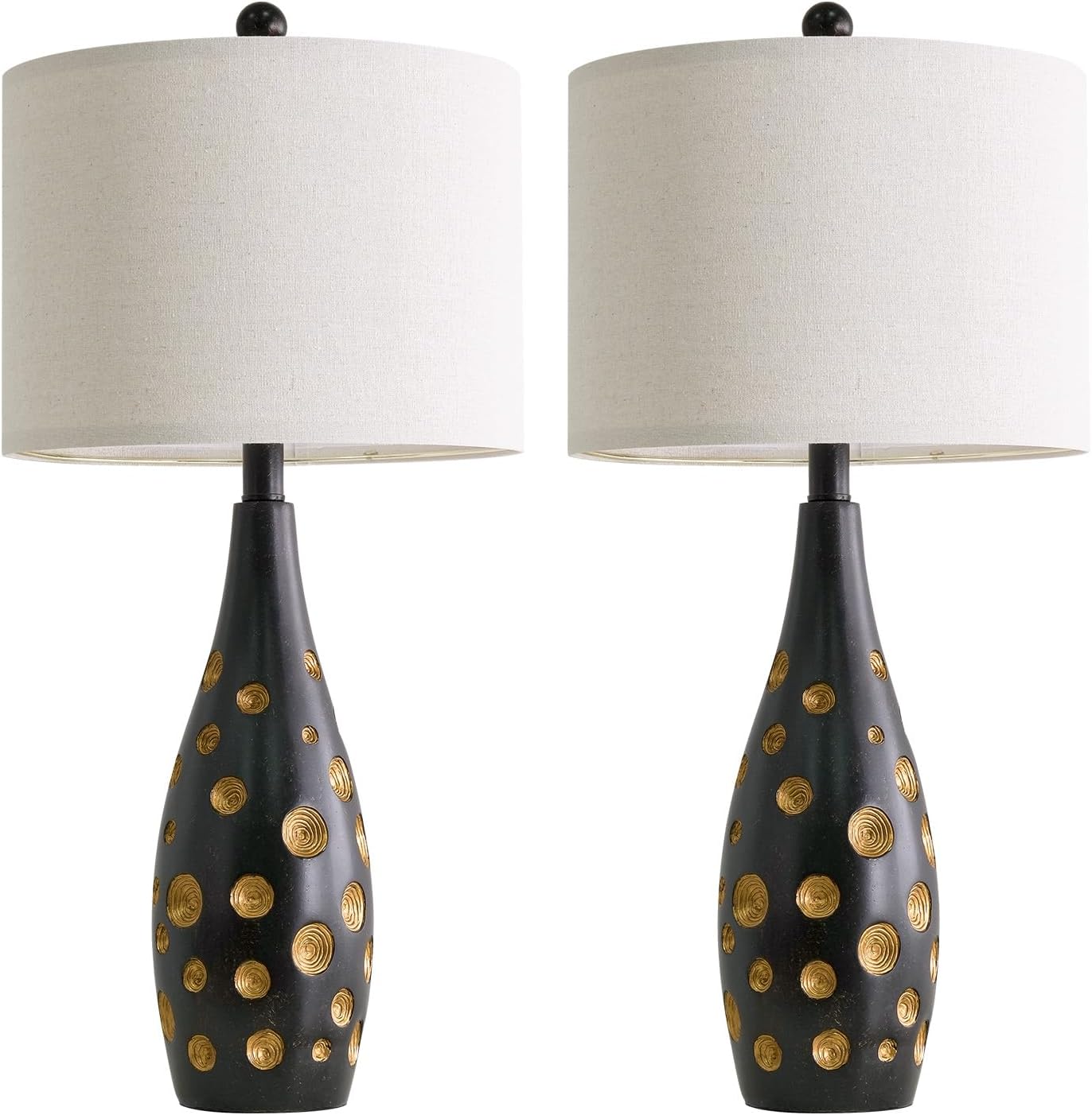 BOBOMOMO 26” Table Lamps Set of 2 for Living Room Bedroom, Modern Gold Accent Bedside Lamps with Linen Shade & Rotary Switch, Modern…