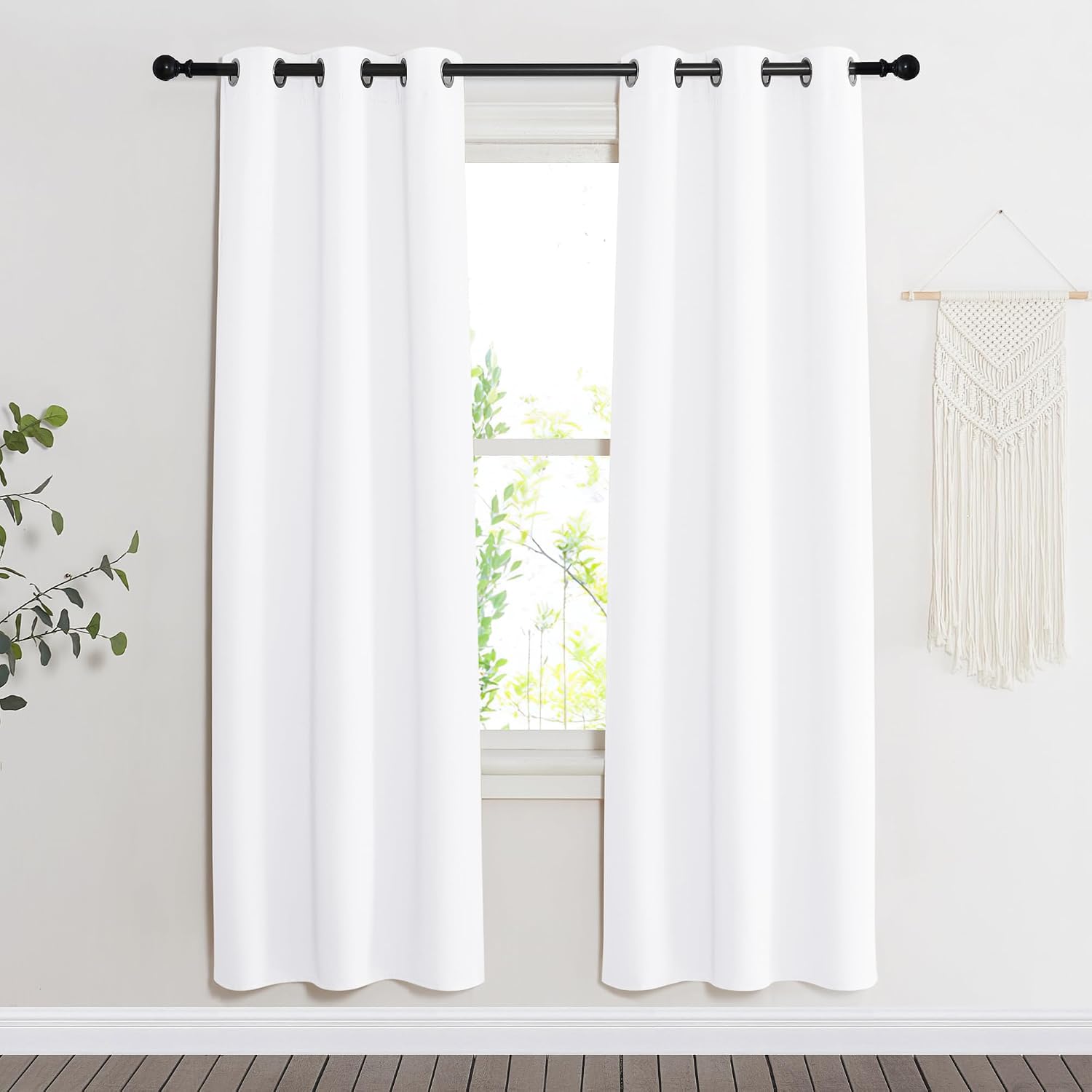 NICETOWN Room Darkening Window Treatment Curtain, Pure White, Single Panel, 34 by 72, Energy Smart Thermal Insulated Block Out Sunlight…