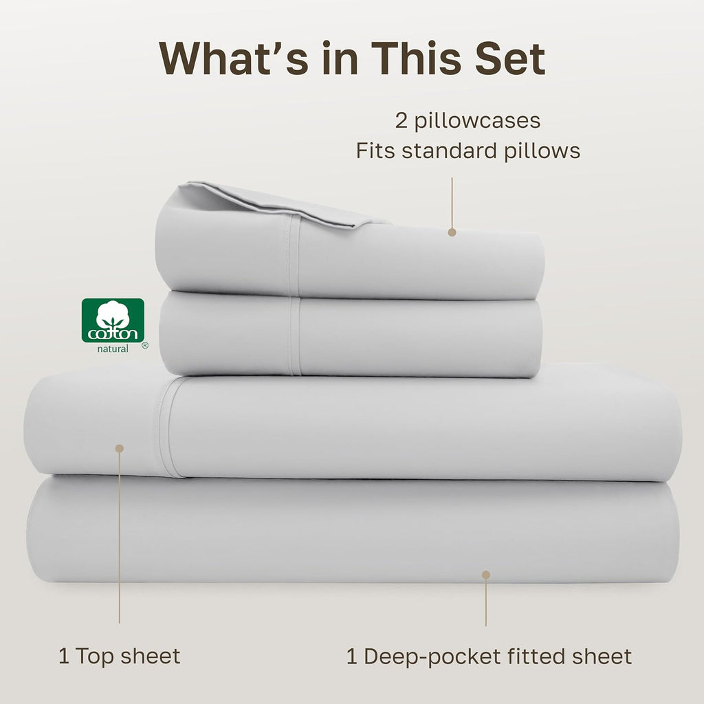 CaliforniaDesignDen California Design Den Soft Cotton Full Size Bed Sheets Set, 400 Thread Count Good Housekeeping Award Winner, Silky Smoo…