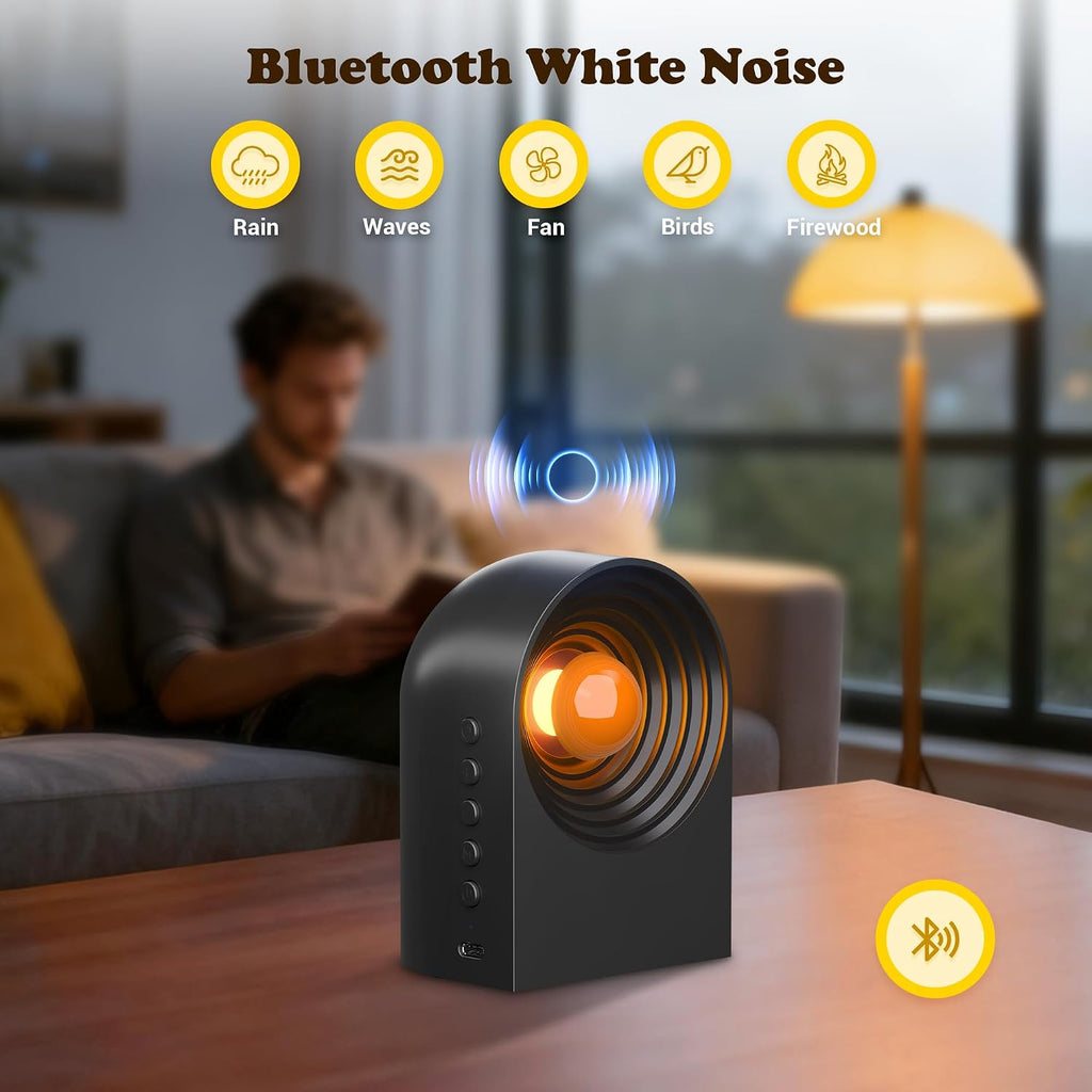 UNEEDE White Noise Sound Machine with Bluetooth Functionality, Night Light, Portable Bluetooth Speaker with Noise Canceling for Office &…
