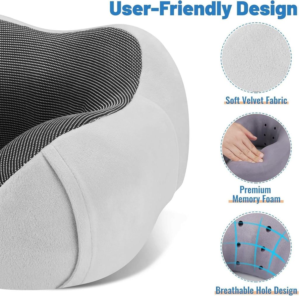 CloudBliss Travel Pillow Premium Memory Foam, Comfortable & Supportive Neck Pillow, Neck Pillows for Sleeping Travel, Airplane Pillow for…