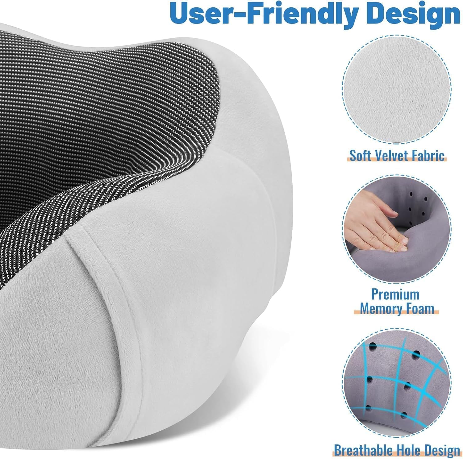 CloudBliss Travel Pillow Premium Memory Foam, Comfortable&Supportive Neck Pillow, Sleeping Neck Pillows for Travel, Airplane Pillow for…
