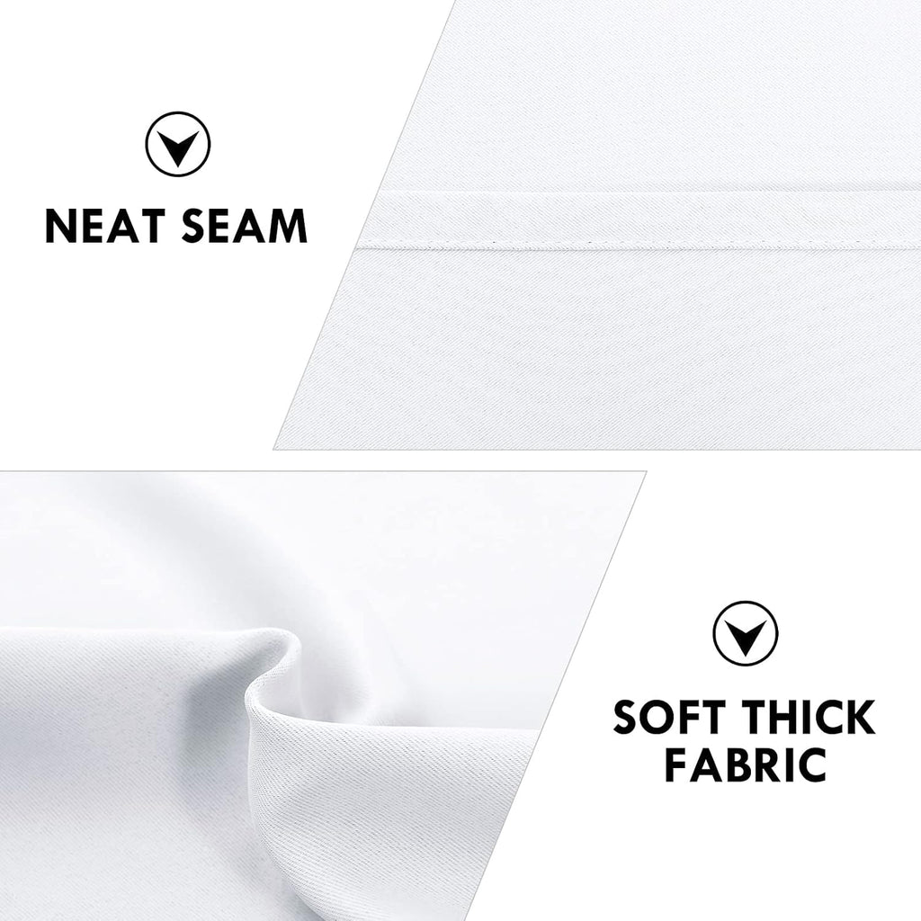 DWCN White Short Room Darkening Curtains for Kitchen/Bedroom, 42 x 36 inches Long - Energy Saving Window Drapes for Nursery with Rod…