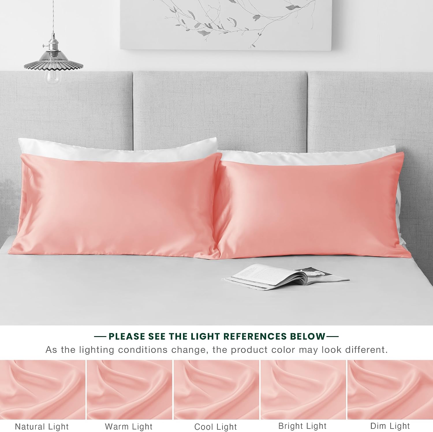 Lovescabin Love's cabin Satin Pillowcase Set of 2 Standard Size 20x26, Cooling Pillow Covers for Hair and Skin, Silky Smooth with Envelope…