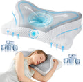 Sweetcrispy Cooling Ergonomic Memory Foam Cervical Pillow for Neck and Shoulder, Orthopedic Neck Support for Back Stomach Sleepers…