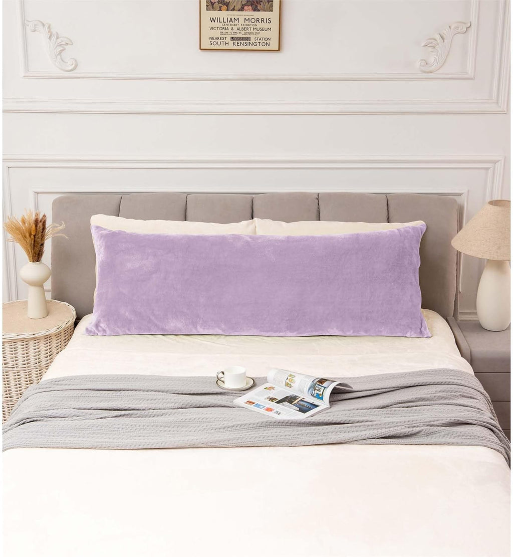 Bedelite Body Pillow Cover with Zipper Closure, Super Soft and Cozy Fuzzy Fleece Pillowcase 20 x 54 Inches, Luxury Fluffy Plush Long Body P…