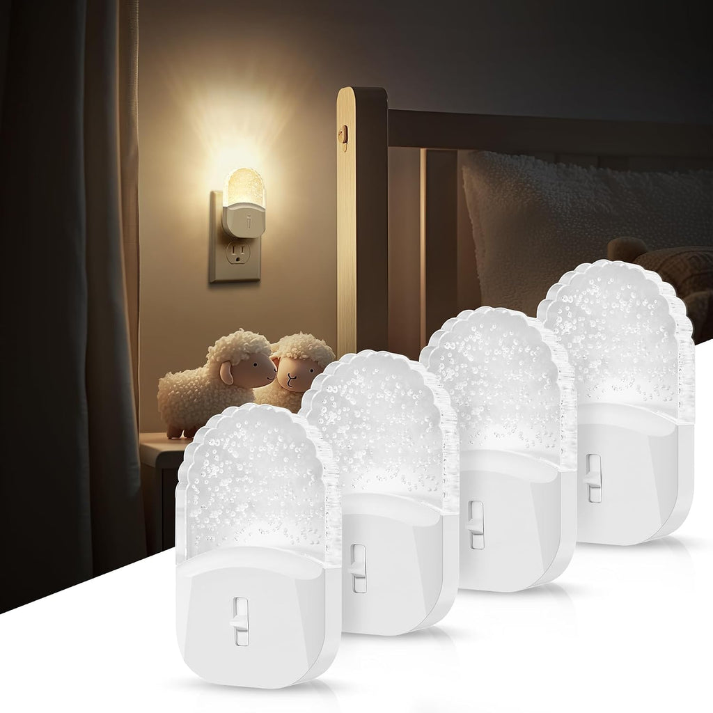 DORESshop LED Night Light, Baby Night Lights[4 Pack], Plug in NightLight with Auto Dusk to Dawn Sensor, Adjustable Brightness NightLights…