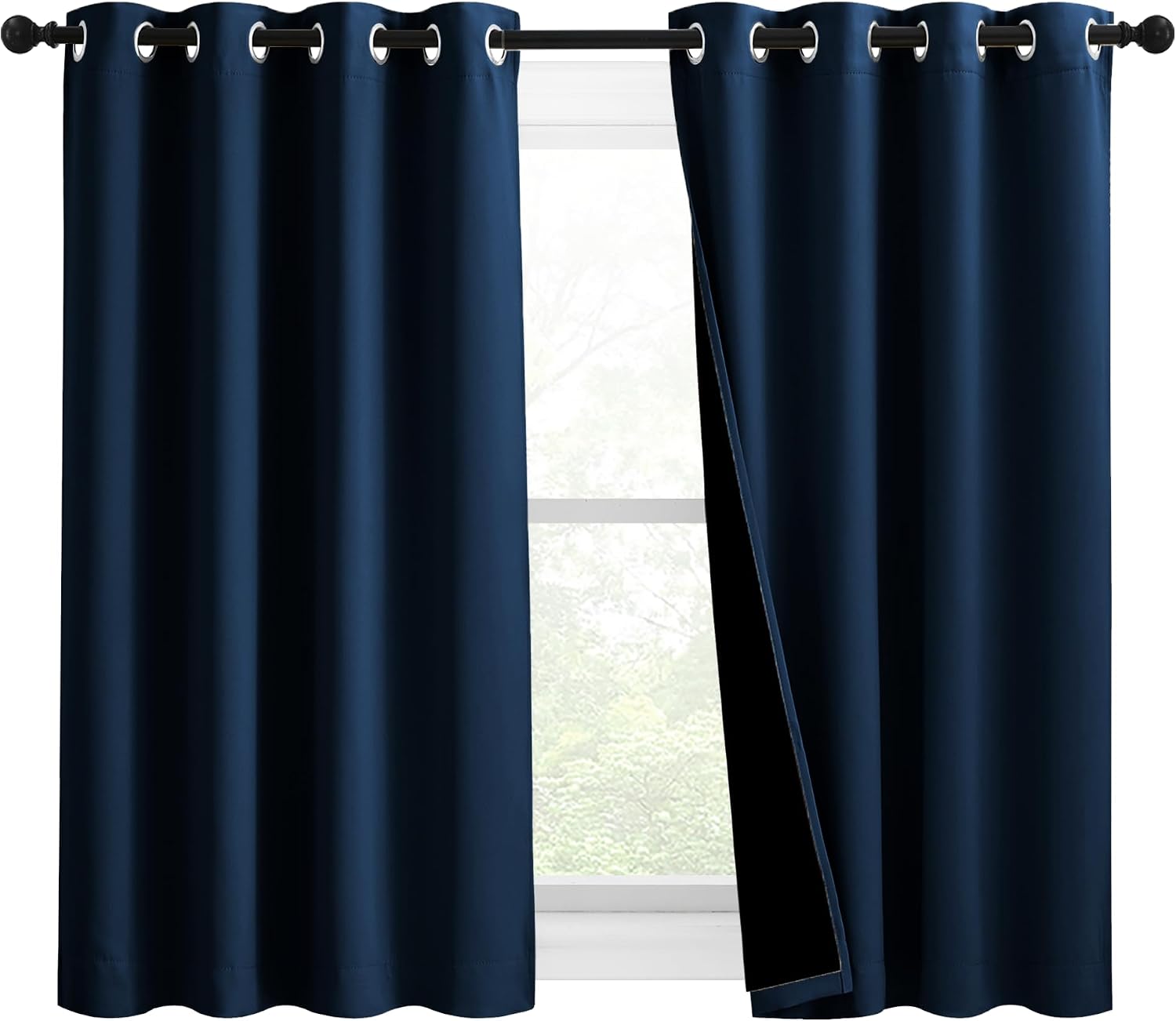 Nicetown 100% Blackout Blinds, Set of 2, 46 inches x 45 inches, Laundry Room Decor Window Treatment Curtains for Large Patio Sliding Door,…