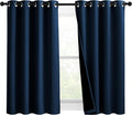 Nicetown 100% Blackout Curtains with Black Liners, Solid Thermal Insulated Full Blackout 2-Layer Lined Drapes, Energy Efficiency Window Dra…