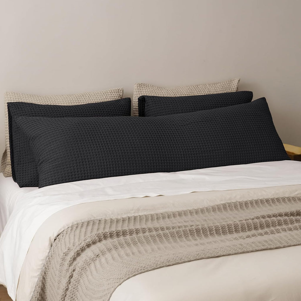 Phf Ultra Soft Waffle Weave Body Pillowcase with Zipper, No Insert, 1Pack 20" x 54" Pillow Sham, Breathable & Skin-Friendly Body Pillow cas…