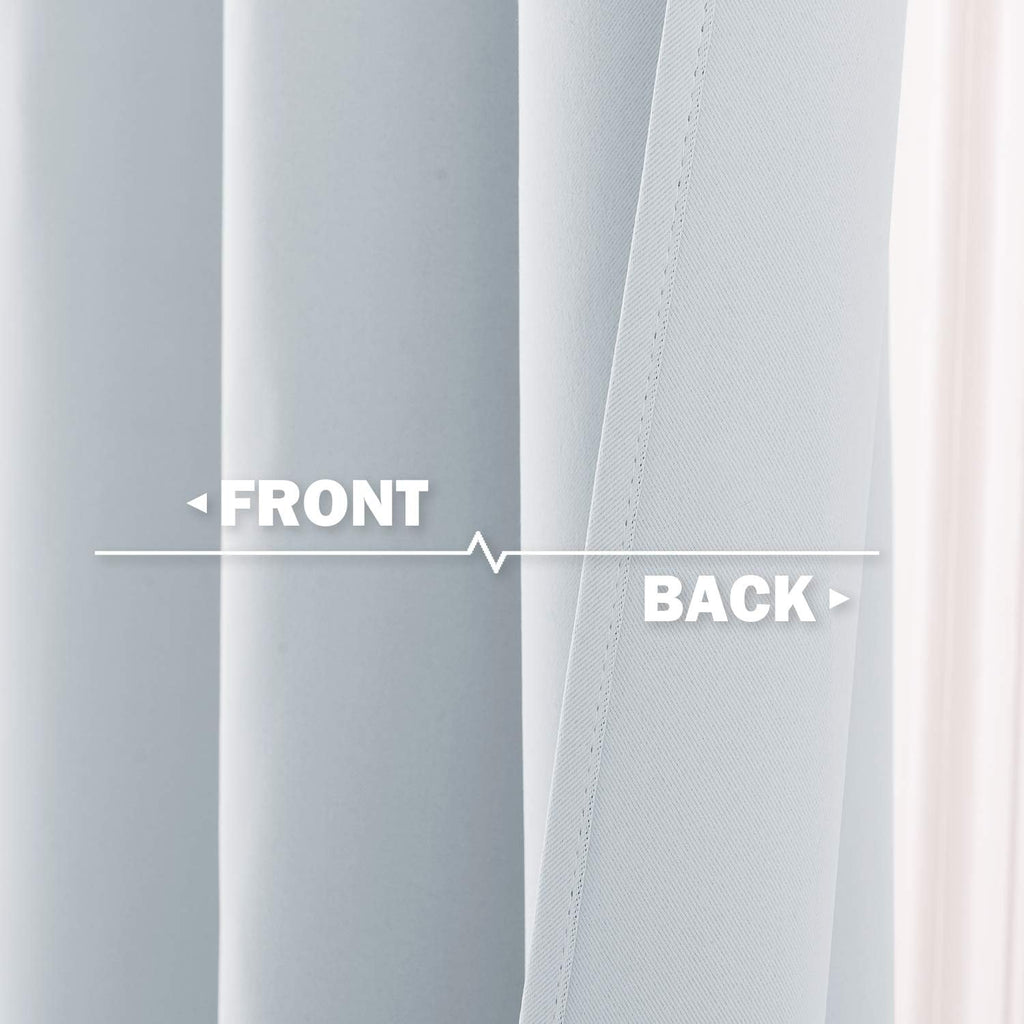 NICETOWN Greyish White Kitchen Curtain Panels - Room Darkening Energy Efficient Kitchen Curtain Panels Grommet-Top for Short Window…