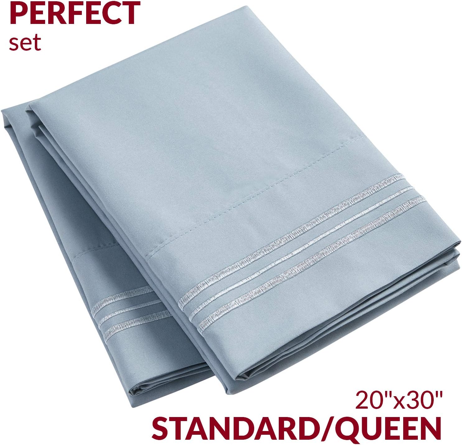 Mellanni Pillow Cases - Luxury, Extra Soft, Cooling Pillow Covers - 2 PC Iconic Collection Pillowcases - Envelope Closure (Standard/Queen 2…