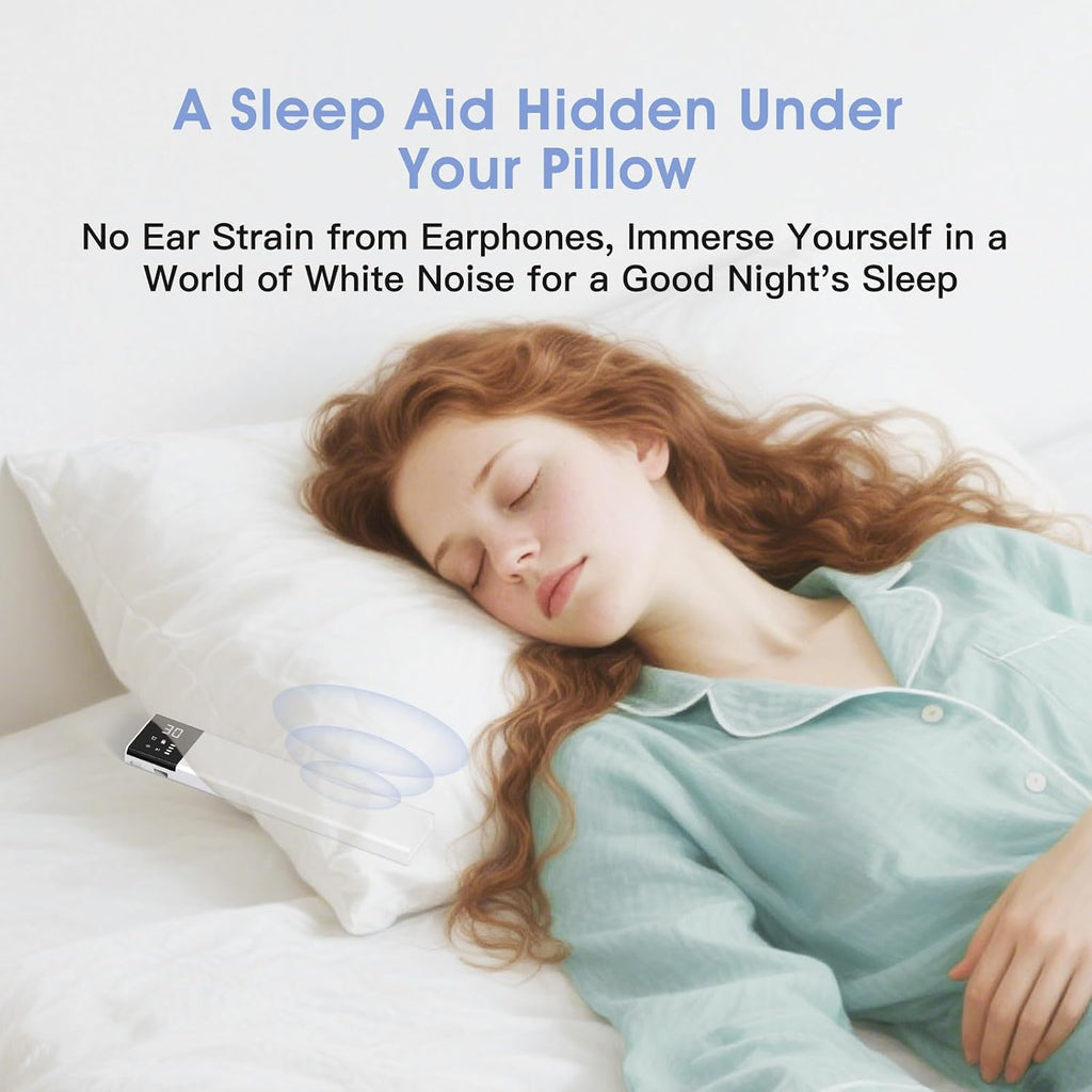 Under-Pillow Speaker for Sleeping - Bluetooth White Noise Sound Machine, Bone Conduction Bluetooth Under Pillow Speaker with 36 Soothing…