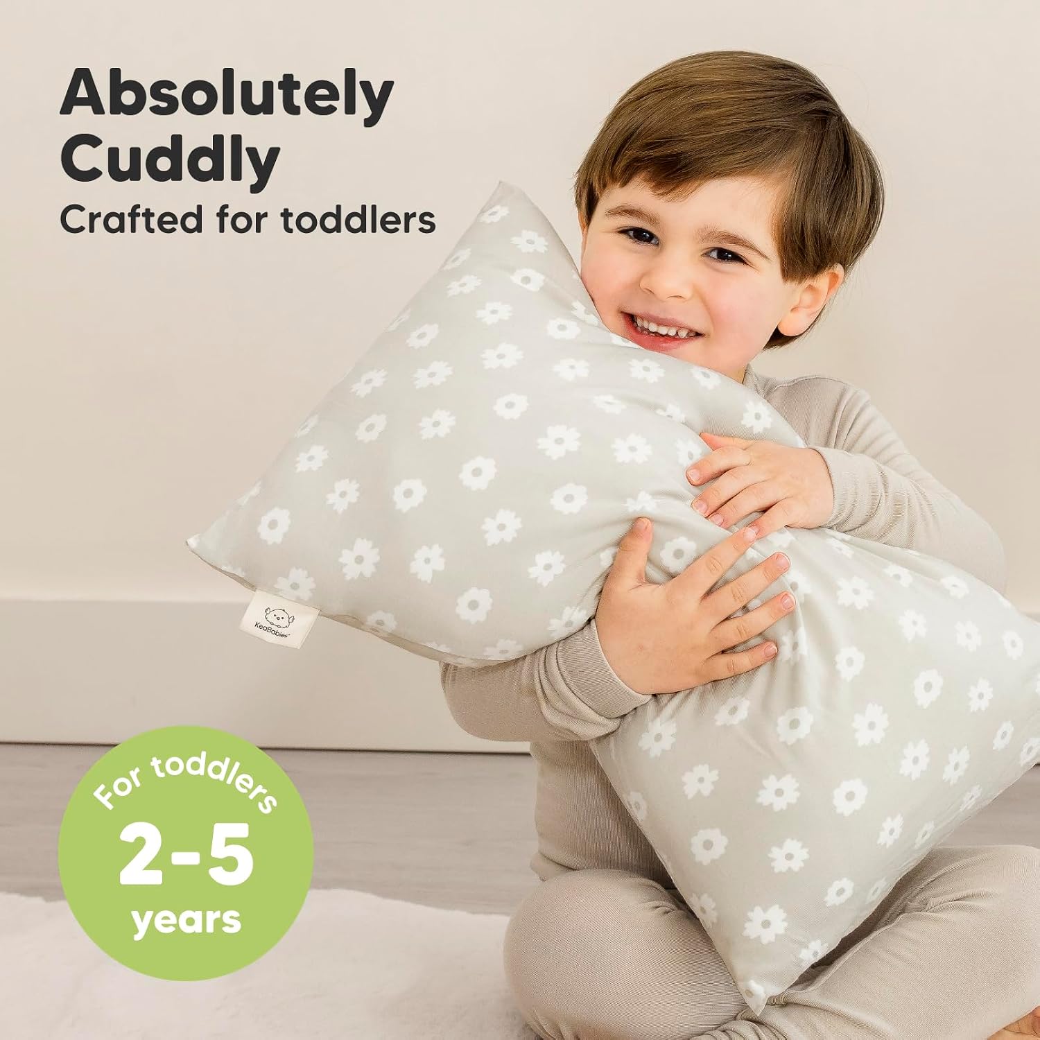 KeaBabies Toddler Pillow with Pillowcase - 13x18 My Little Cuddly Kids Travel Pillows for Sleeping, Nap, Viscose from Bamboo Nursery…