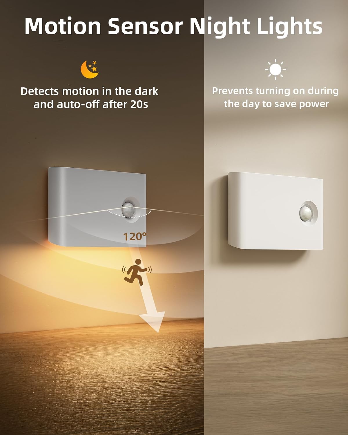 EZVALO 6 Pack Motion Sensor Night Lights with Charging Station, Sync LED Stair Lights Indoor, 1500mAh Rechargeable, Magnetic & Dimmable…