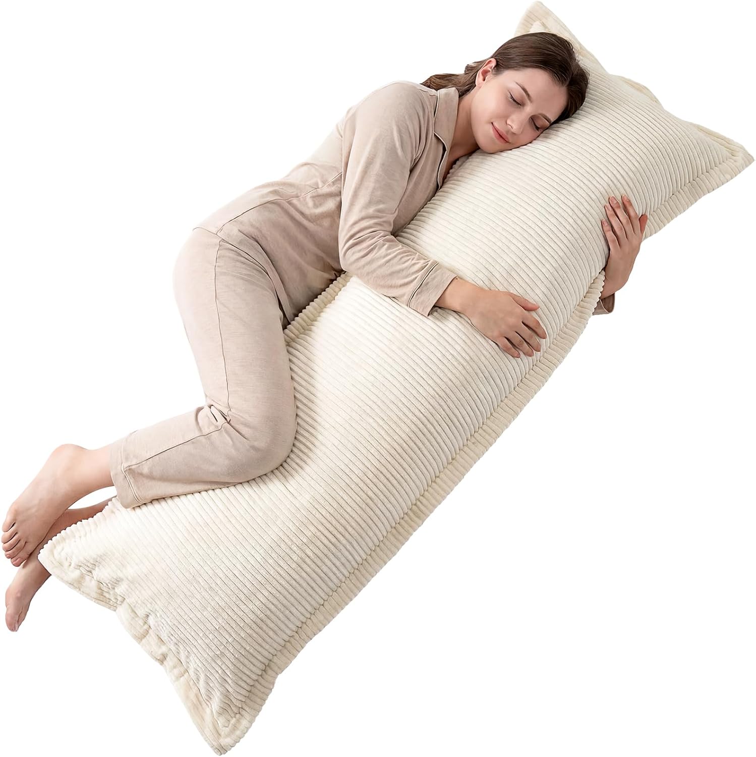 1 MIDDLE ONE Body Pillow, Memory Foam Body Pillows for Adults Sleeping, Long Pillow for Bed, Large Full Body Pillow for Side Sleeper with…