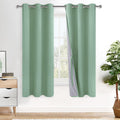Xwzo 100% Blackout Curtains 2 Panels with Tiebacks- Double Layers Heat and Full Light Blocking Window Panels with Grommets for Narrow Wide…