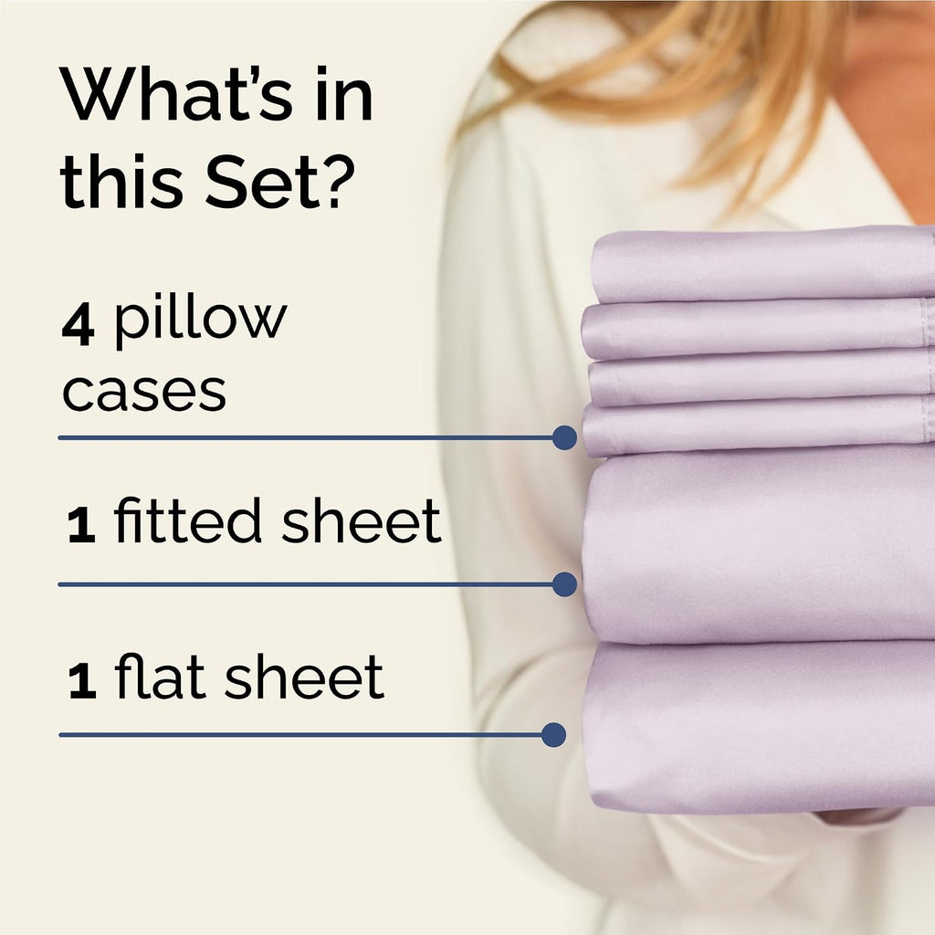 Full 6 Piece Sheet Set - Comfy, Breathable & Cooling - Soft Hotel Luxury Bedding for Women, Men, Kids, Teens and Children - 1 Flat & 1…