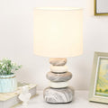 Stoney Ceramic Table Lamp for Living Room as Modern Kids Night Bedside Table Lamp for Bedroom, Φ7.09×H13.58IN, Bulb Excluded, Grey Marble