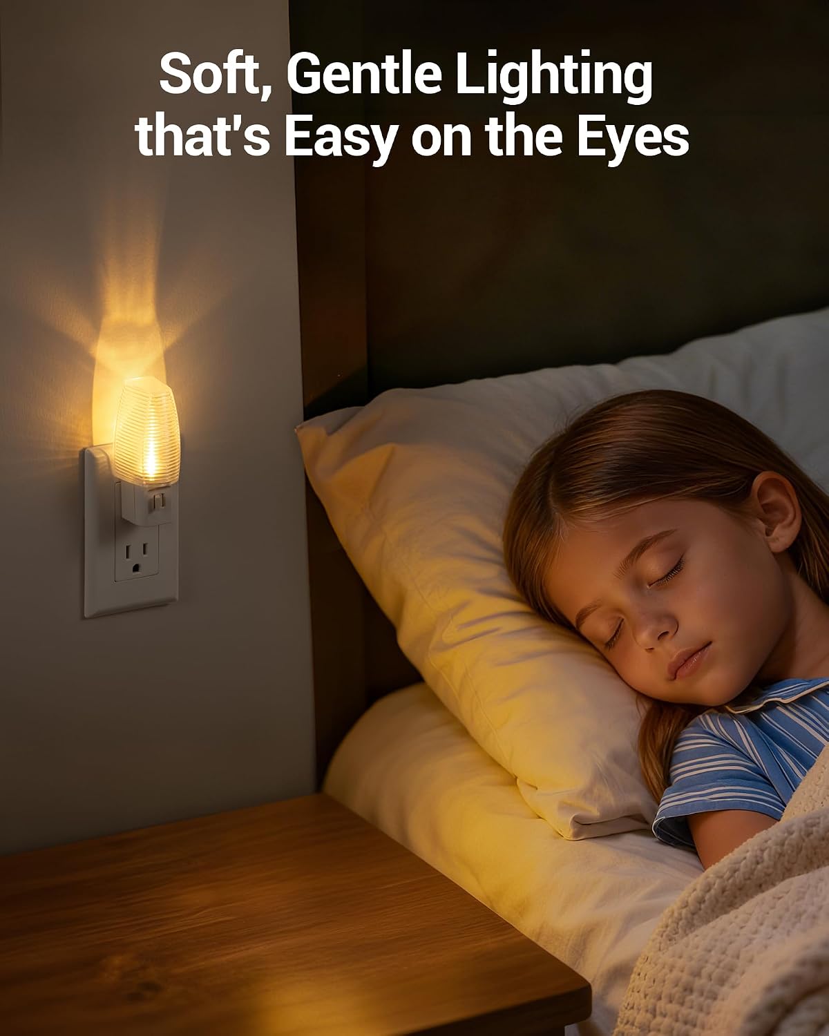 DEWENWILS Plug in Night Light with Switch, Manual ON Off LED Nightlight for Kids, Nursery, Bedroom, Bathroom, Hallway, Stairways…