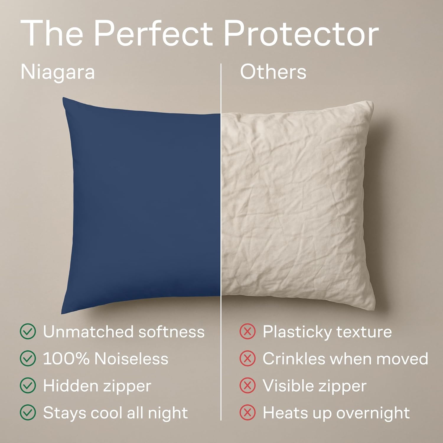 Ultra Soft Pillow Protectors with Zipper King Size - Set of 4 Breathable Pillow Covers - 100% Protection Against Stains, Dust & Dirt…